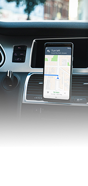 Phone providing directions in a car
